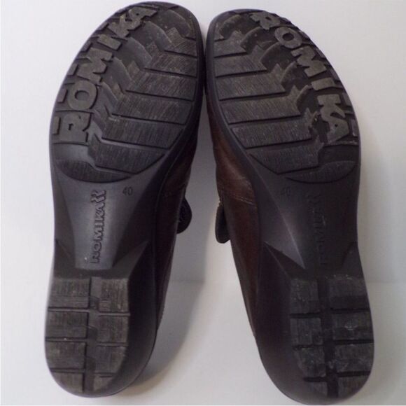 Romika Women's Brown Leather Slip On Casual Loafer Shoes. Size 40 US Size 9 - Picture 8 of 9